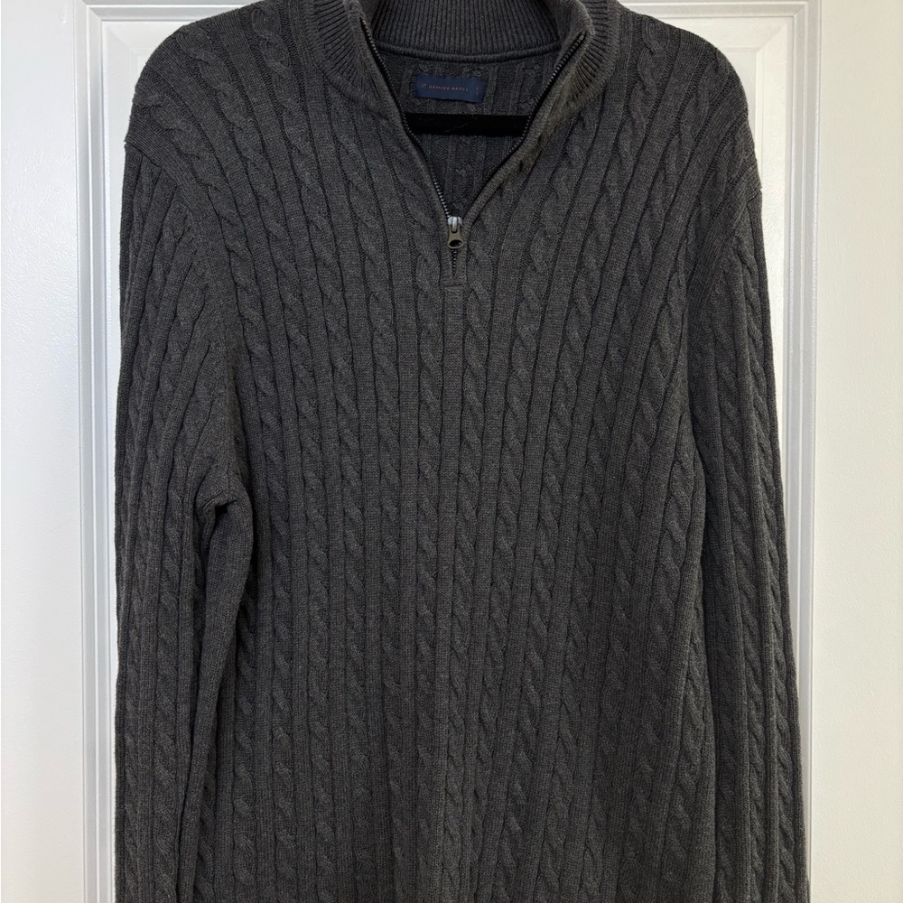 Denver Hayes Men's Charcoal Zip-Up Sweater